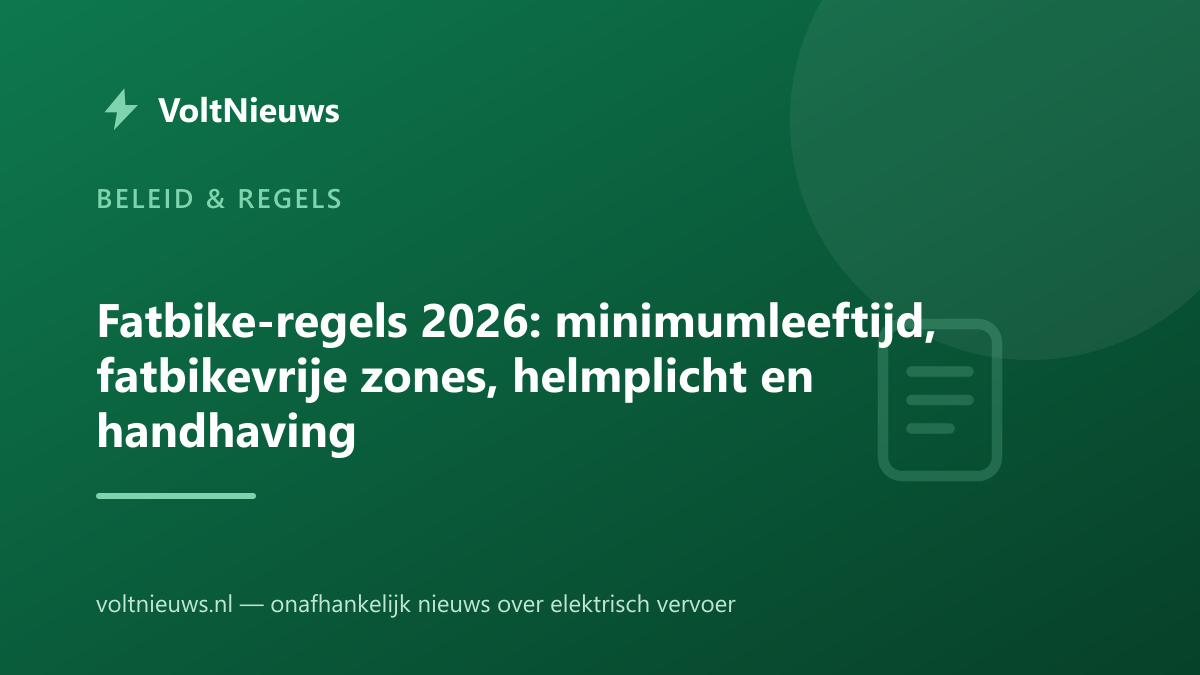 Fatbike-regels 2026: minimumleeftijd, fatbikevrije zones, helmplicht en handhaving