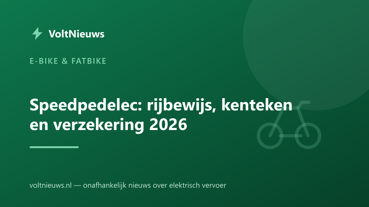 Speedpedelec: rijbewijs, kenteken en verzekering 2026