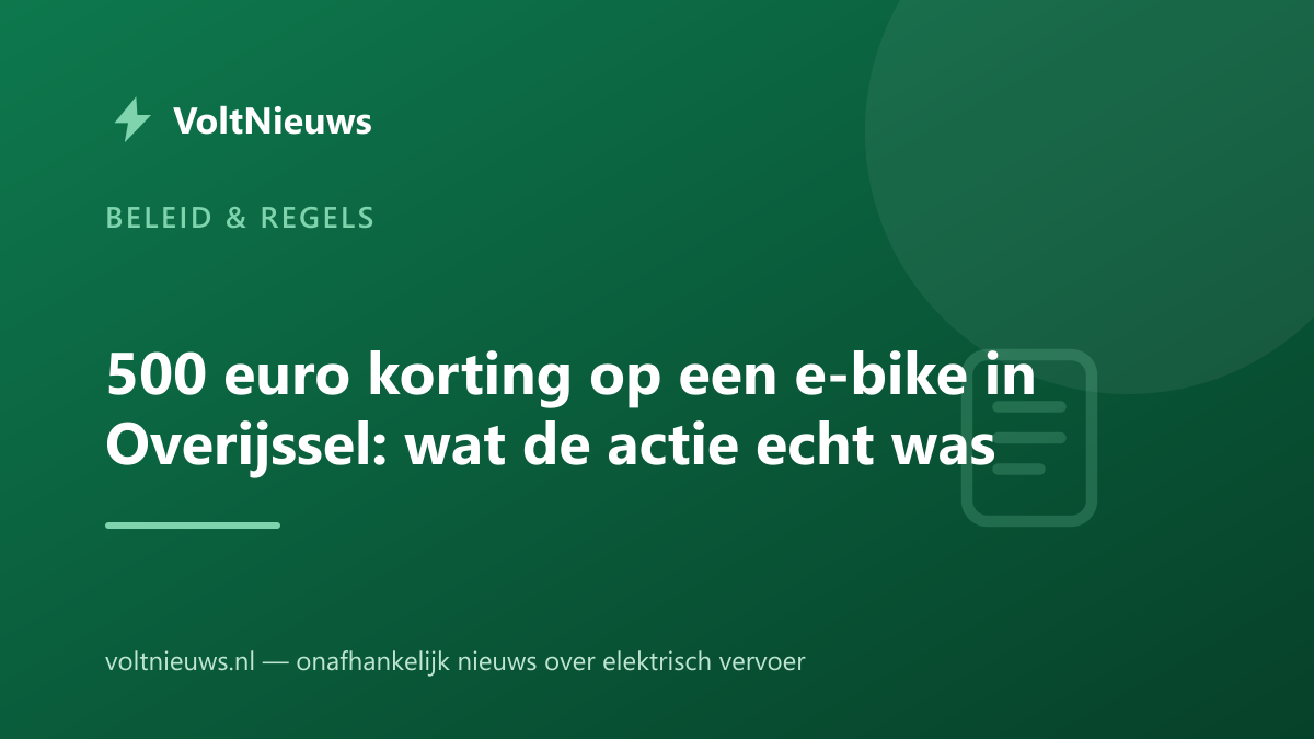 500 euro korting op een e-bike in Overijssel: wat de actie echt was